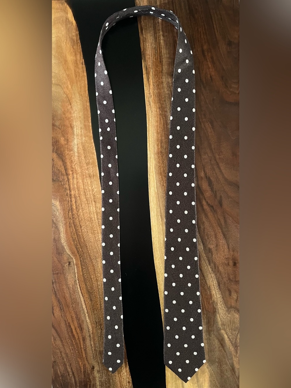 SUITSUPPLY Brown Silk Polka Dot Tie